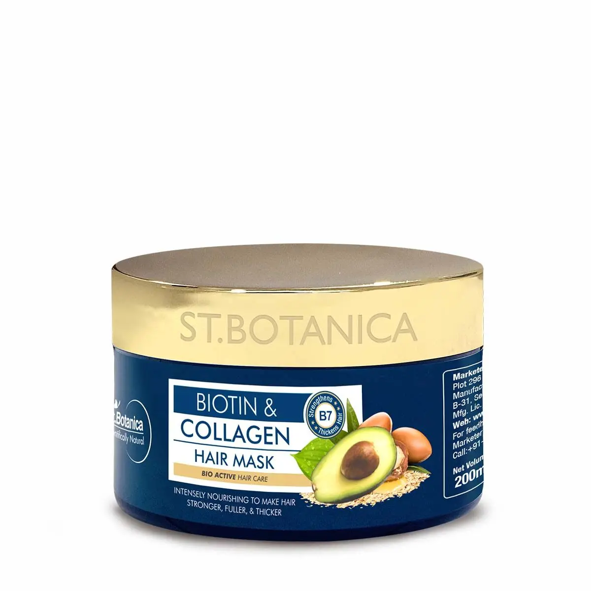 StBotanica Biotin & Collagen Hair Mask - For Stronger, Fuller and Thicker Hair, 200 ml