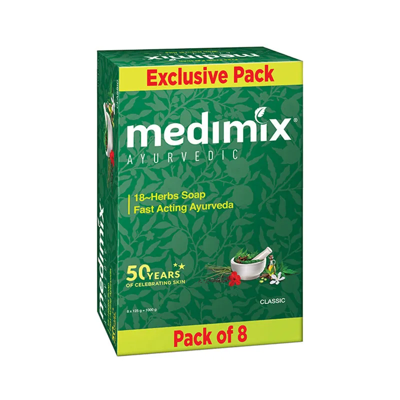 Medimix Ayurvedic Classic 18 Herbs Fast Acting Soap - Pack Of 8