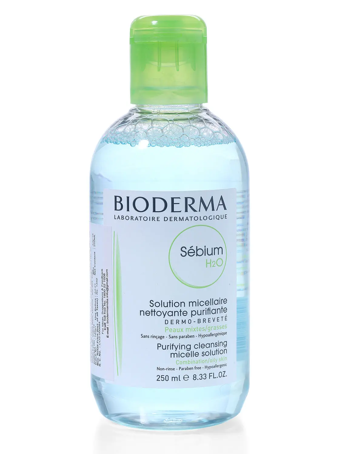 Bioderma Sebium H2O Purifying Micellar Cleansing Water and Makeup Removing Solution for Combination to Oily Skin 250 ml