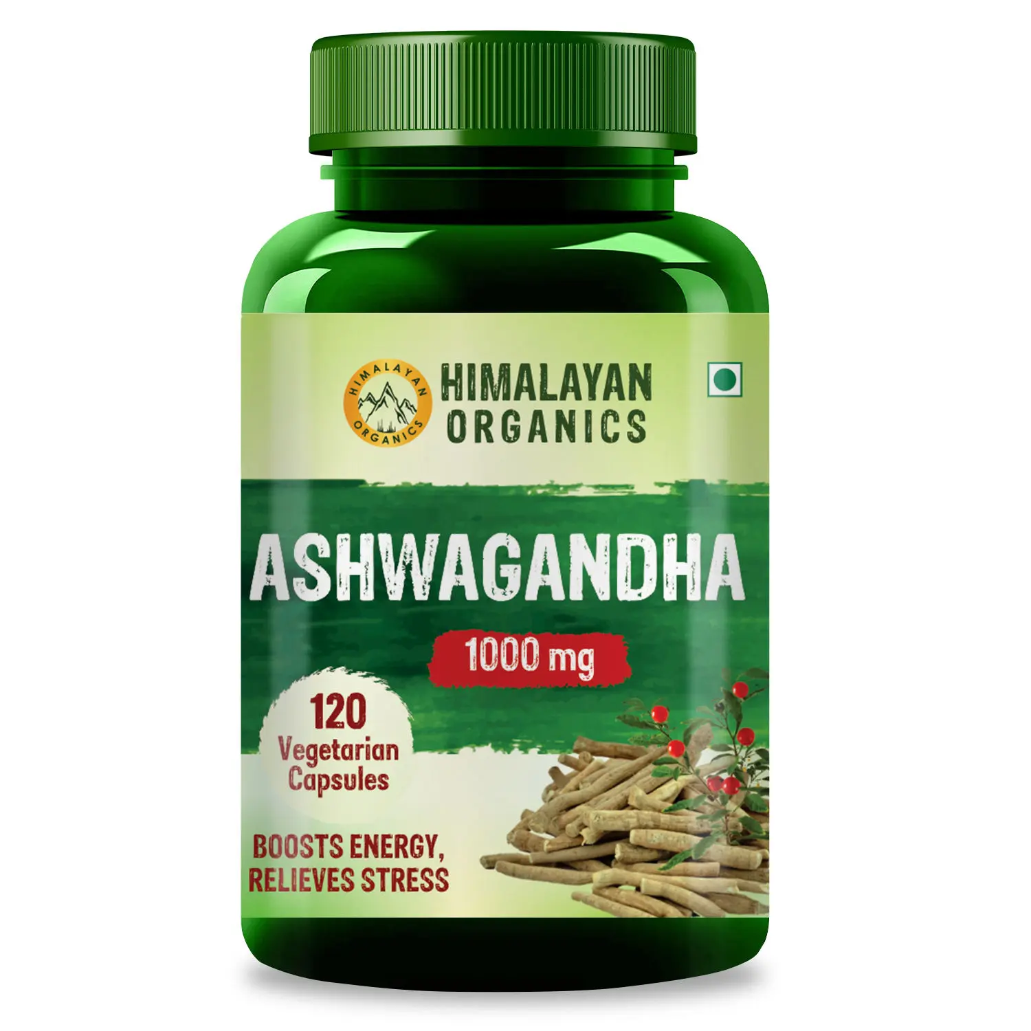 Himalayan Organics Ashwagandha 1000Mg Serve|Energy & Endurance|120 Veg Capsules