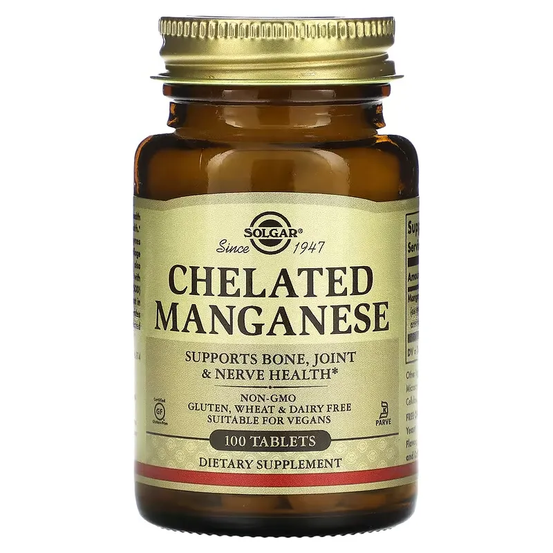 Chelated Manganese, 100 Tablets