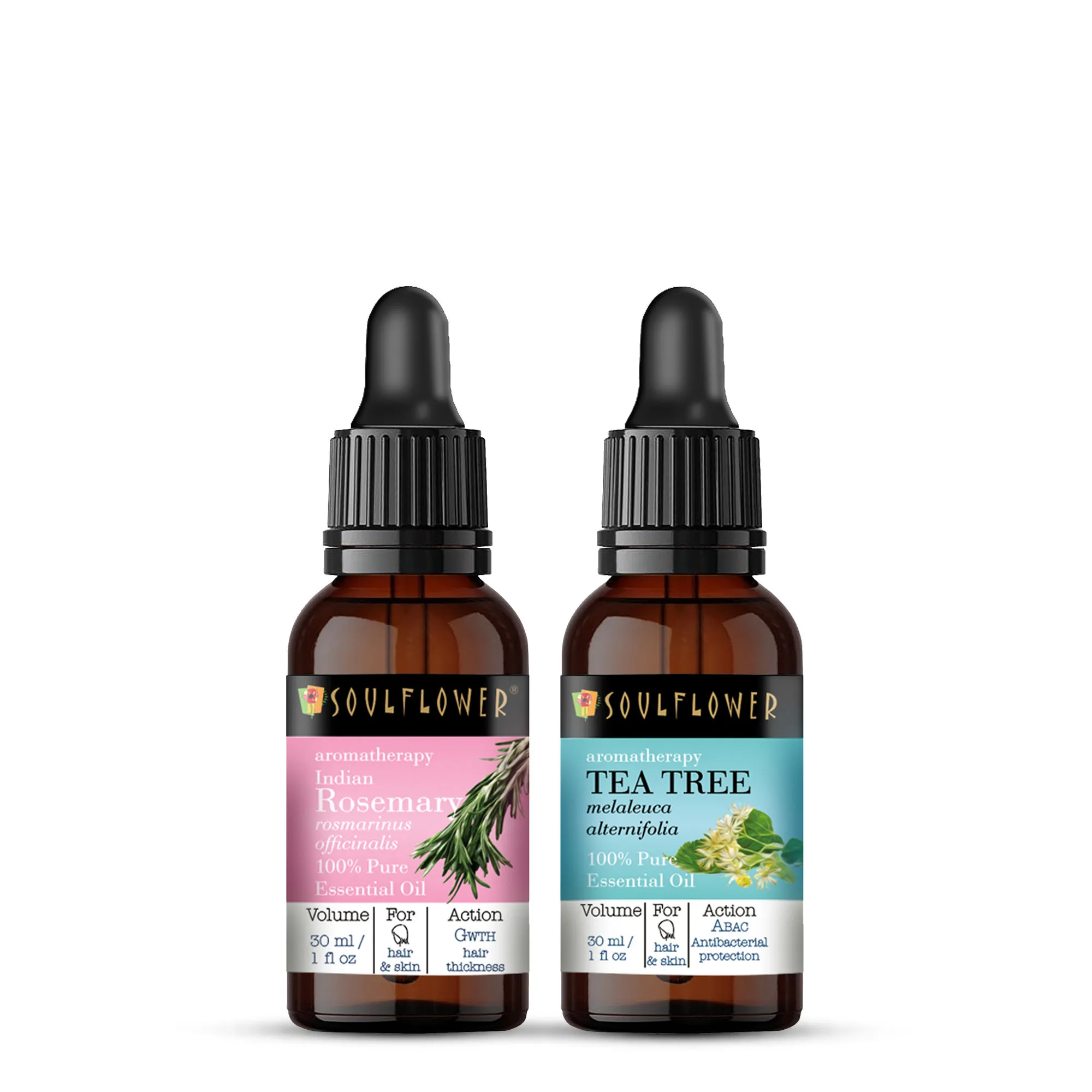 Soulflower Rosemary & Tea Tree Essential Oil Combo