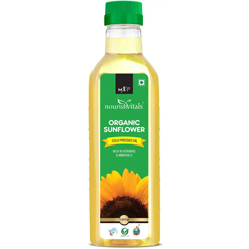 NourishVitals Organic Sunflower Cold Pressed Oil,  1 L