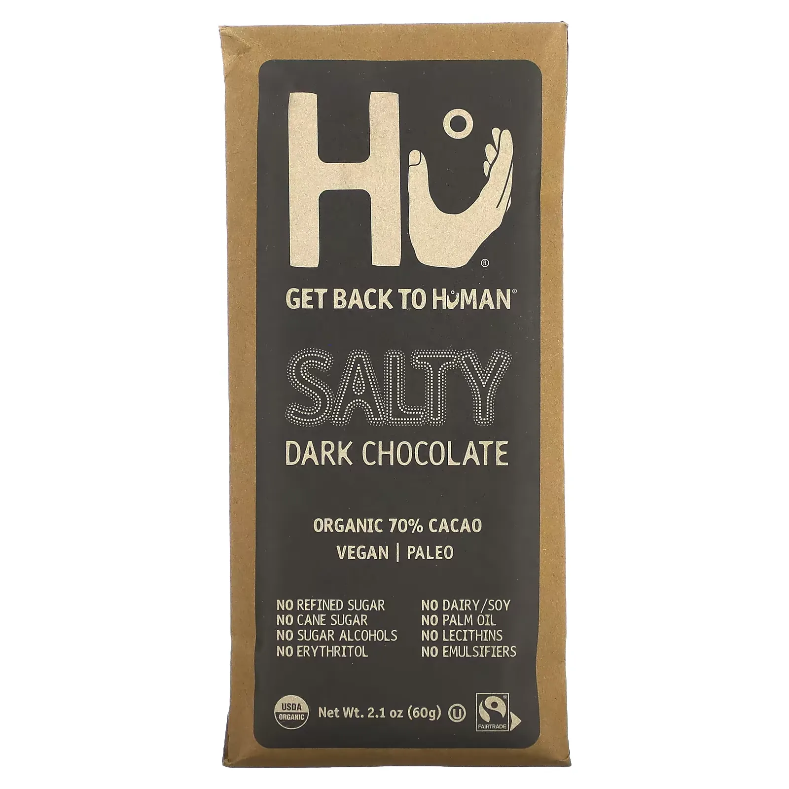 Salty Dark Chocolate, 2.1 oz (60 g)