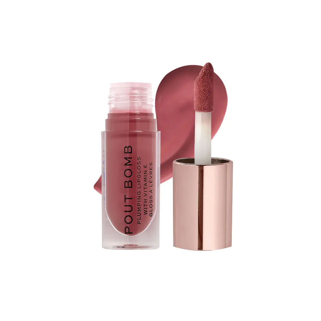 Makeup Revolution Pout Bomb Plumping Gloss Sauce Dusty Pink