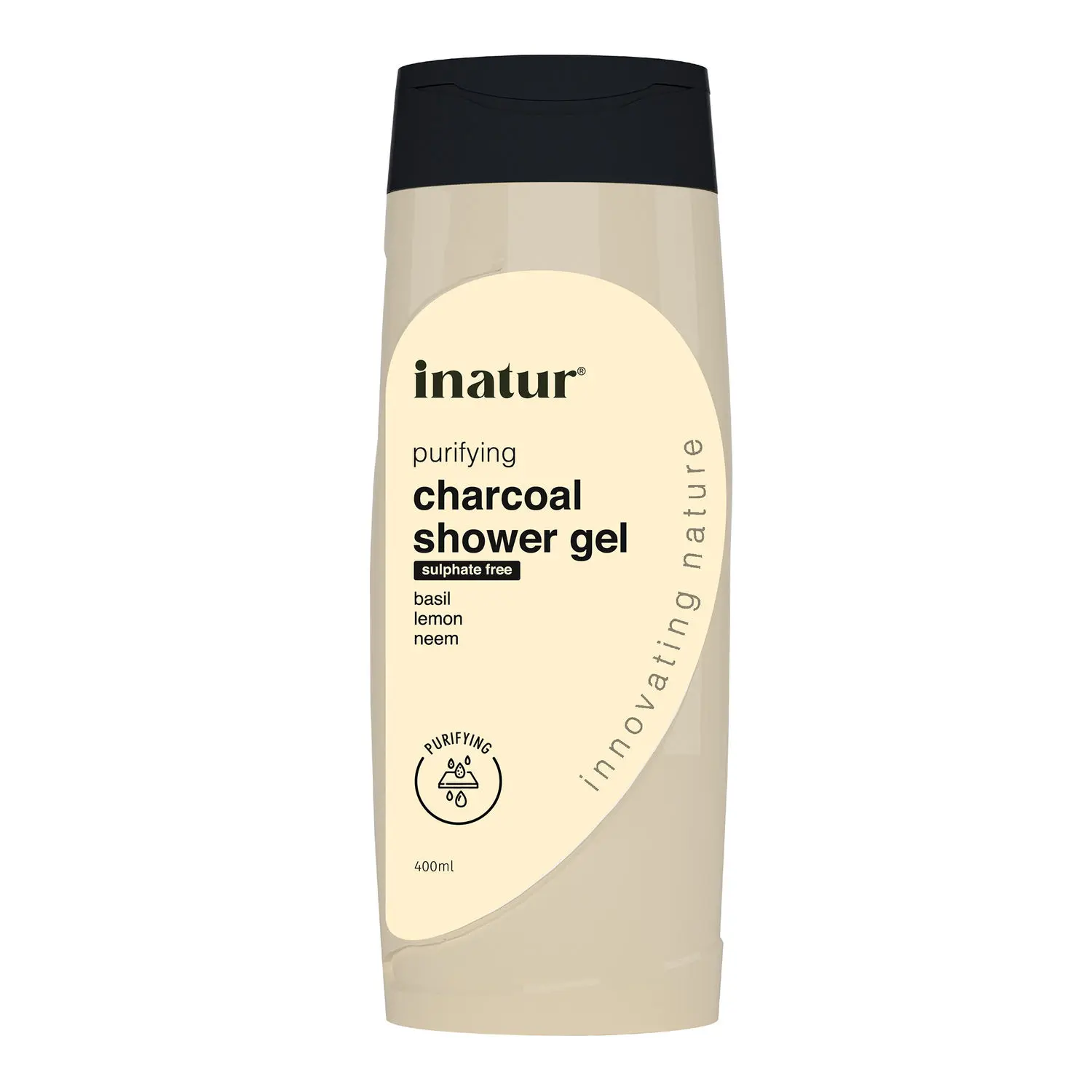 Inatur Charcoal Shower Gel- 400 ml