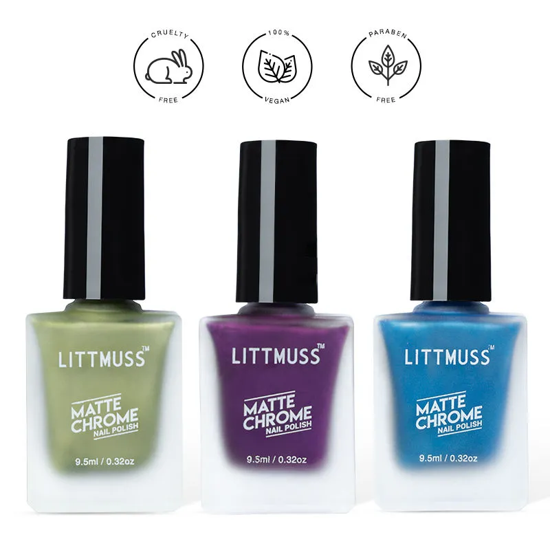 Littmuss Bright Side Of Me - Matte Chrome Nail Polish Combo