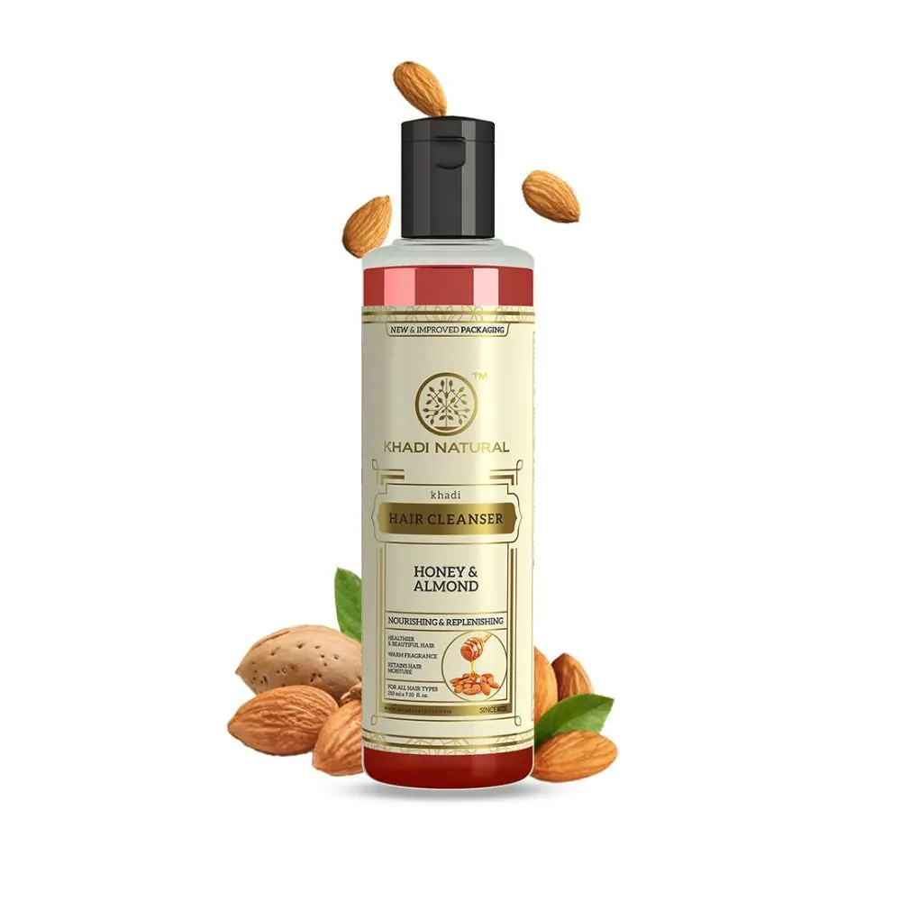 Khadi Natural Honey & Almond Hair Cleanser | Retains Hair Moisture - (210ml)