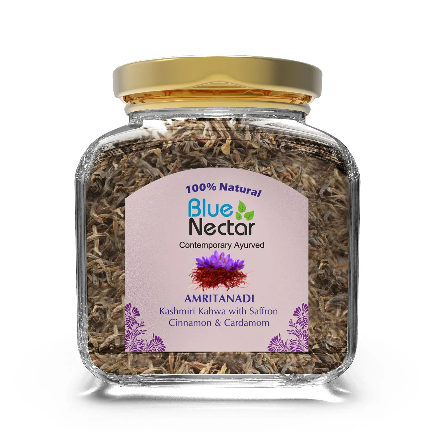 Blue Nectar Amritanadi Royal Kashmiri Kahwa with Saffron, Cinnamon & Cardamom (50 g | 25 cups)