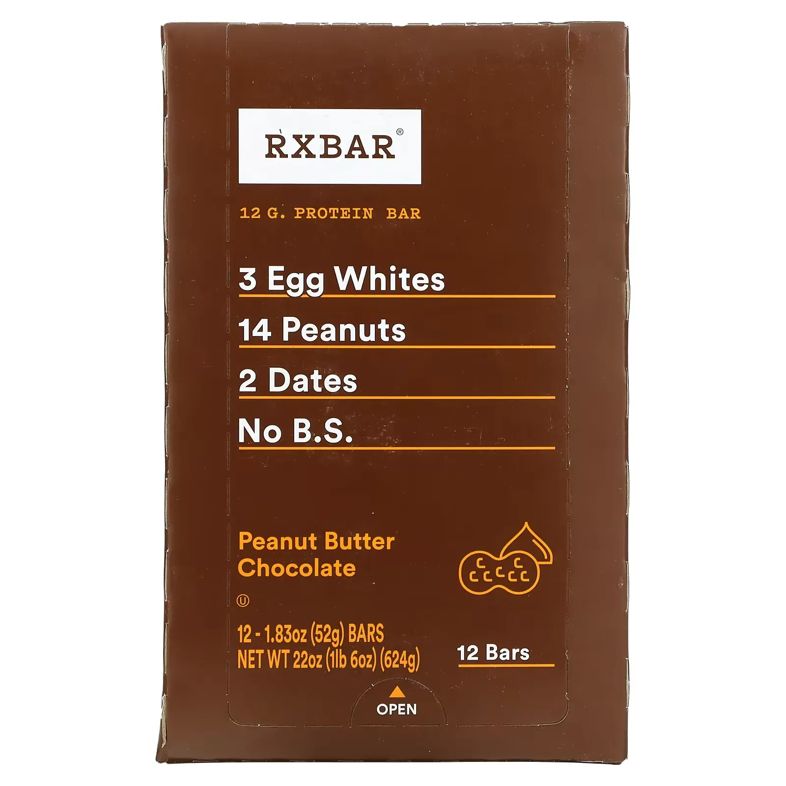 Protein Bar, Peanut Butter Chocolate, 12 Bars, 1.83 oz (52 g) Each