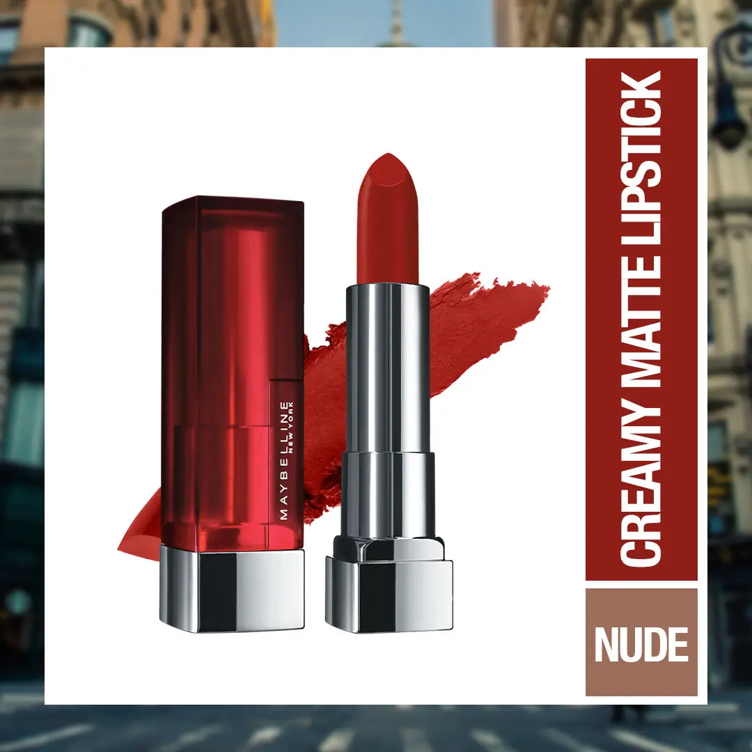 Maybelline New York Color Sensational Creamy Matte Lipstick, 677 Noho Amber (3.9 g)