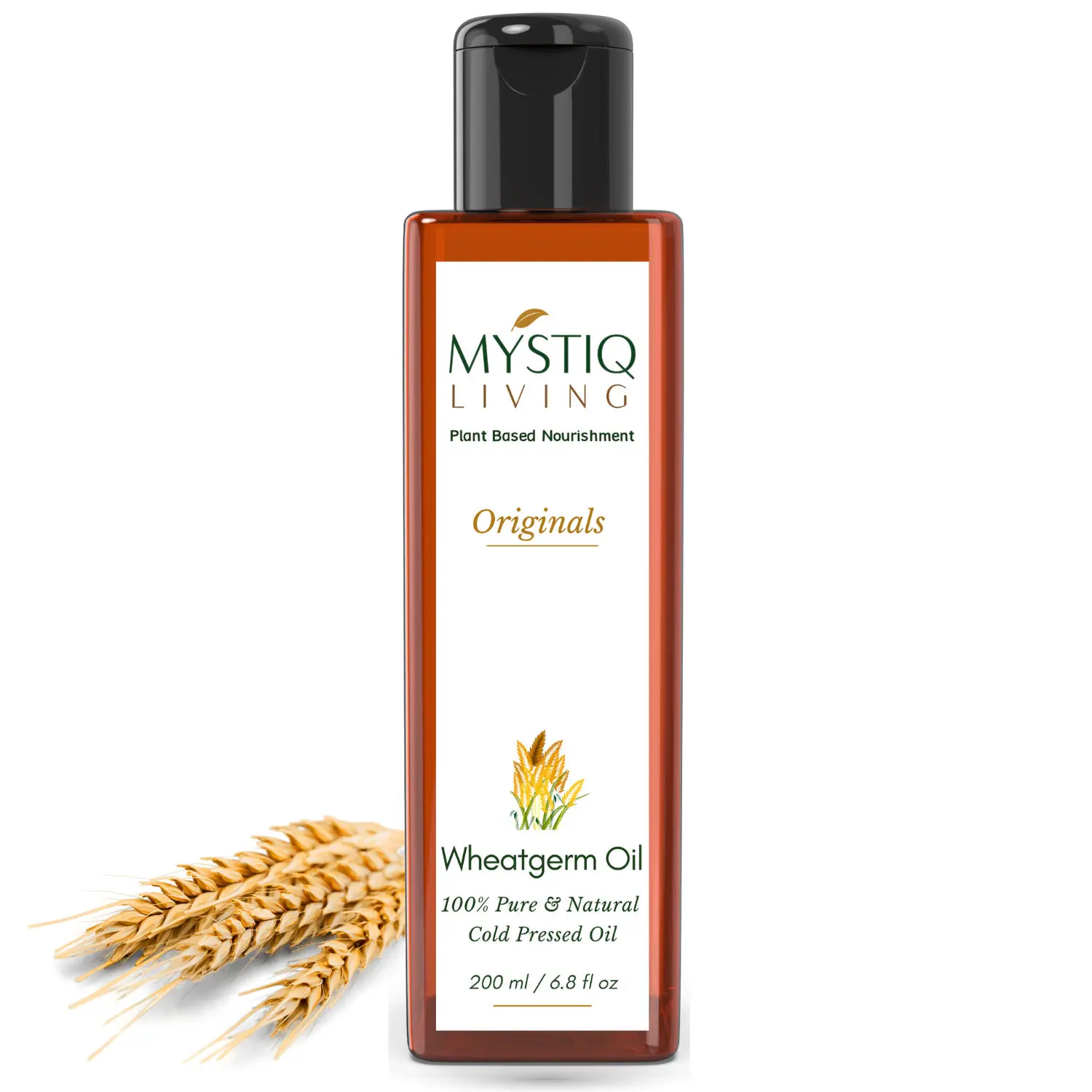 Mystiq Living Originals - Wheat Germ Oil, 200ML | Cold Pressed | 100% Pure and Natural