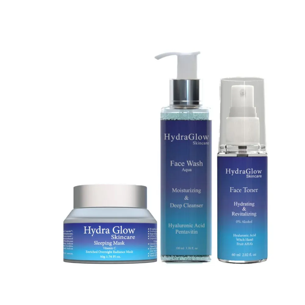 HydraGlow Hydrating Night Repairing Combo - Sleeping Mask+Face Wash Gel+Face Toner