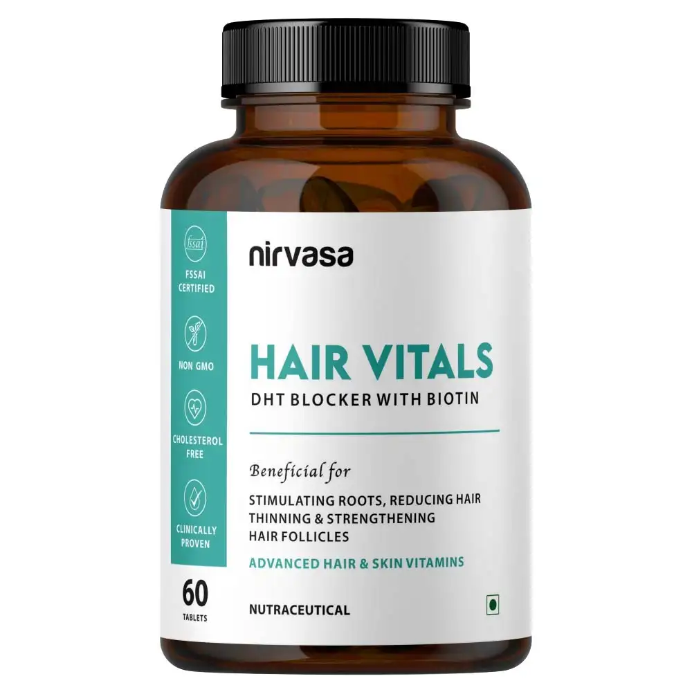 Nirvasa Hair Vitals DHT Blocker with Biotin,  60 tablet(s)  Unflavoured