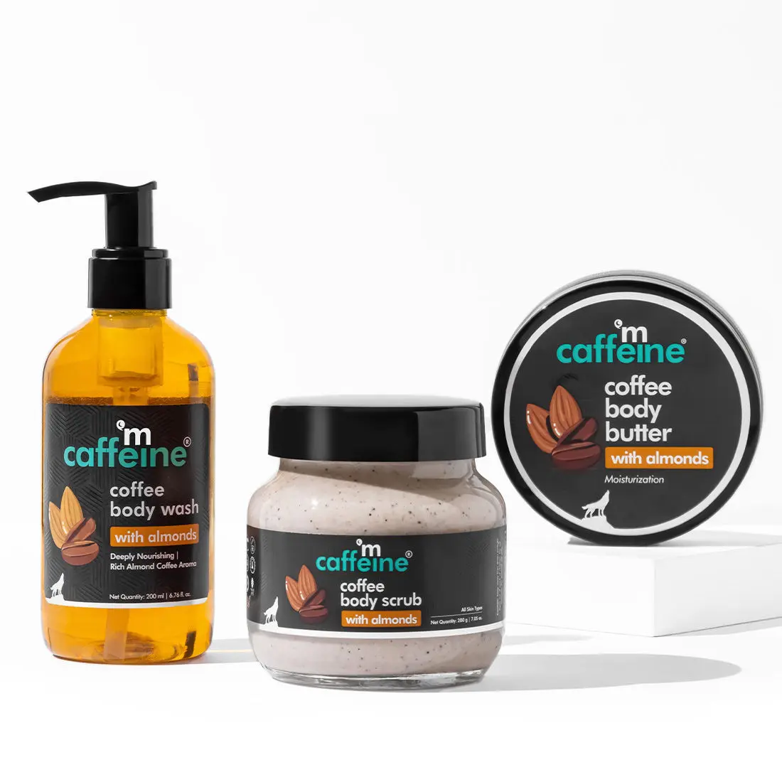 mCaffeine Deep body cleansing trio- Coffee & Almonds