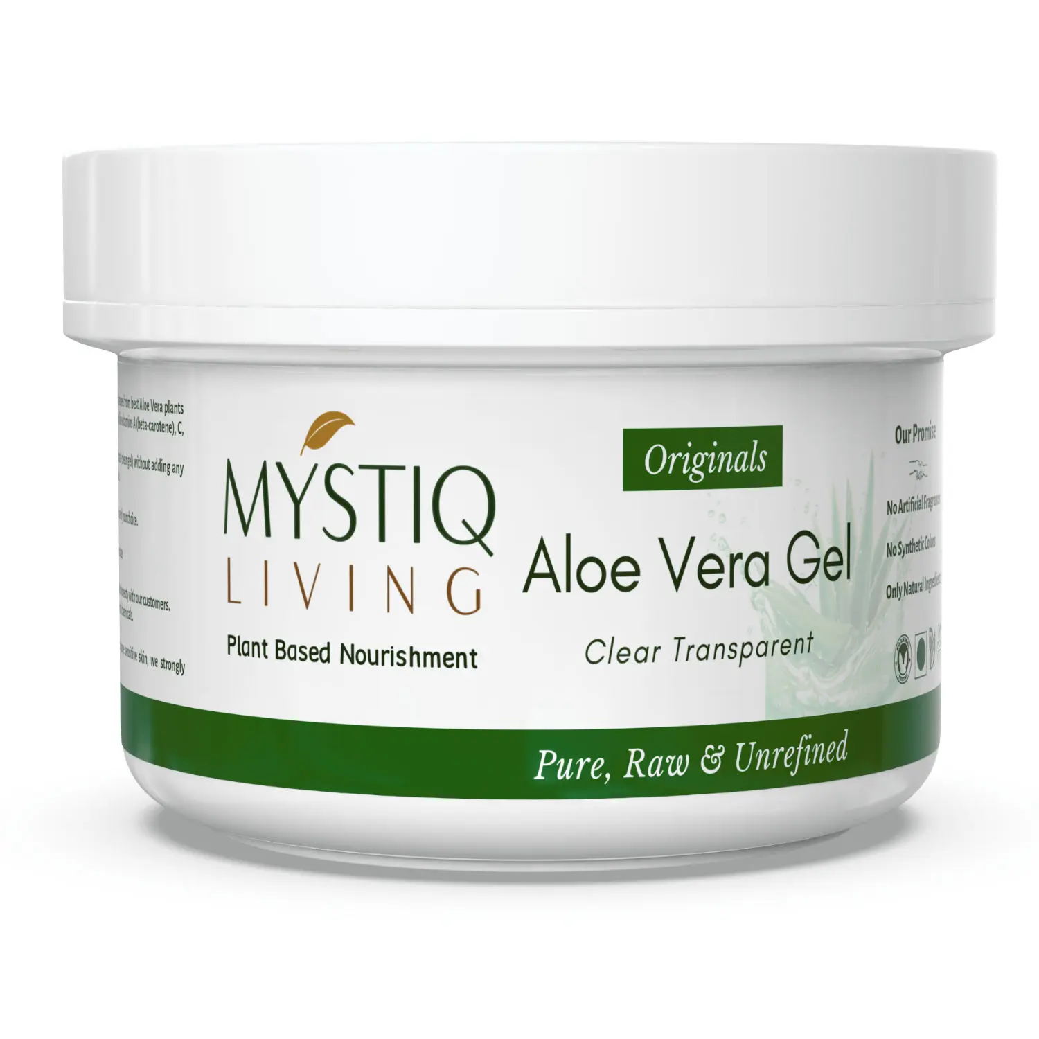 Mystiq Living Originals - Pure Aloe Vera Gel|Anti Acne|For Acne Scars|Ageing|Soothing|For Radiant & Glowing Skin|Multipurpose Gel For Face ,Skin & Hair|Nourishing & Hydrating Gel with Vitamin A,C & E|Natural Make up Remover-220 GM