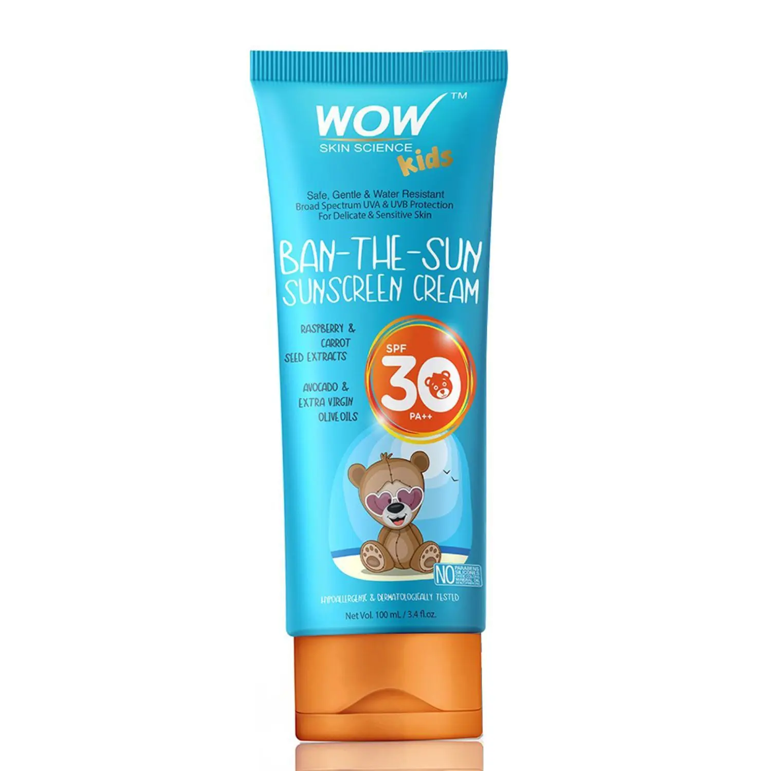 WOW Skin Science Kids Ban-The-Sun Sunscreen Cream SPF 30 PA+++ (100 ml)