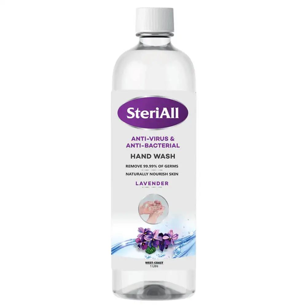 West Coast SteriAll Anti-Virus & Anti-Bacterial Hand Wash,  Lavender  1 ml  Remove 99.99% of Germs