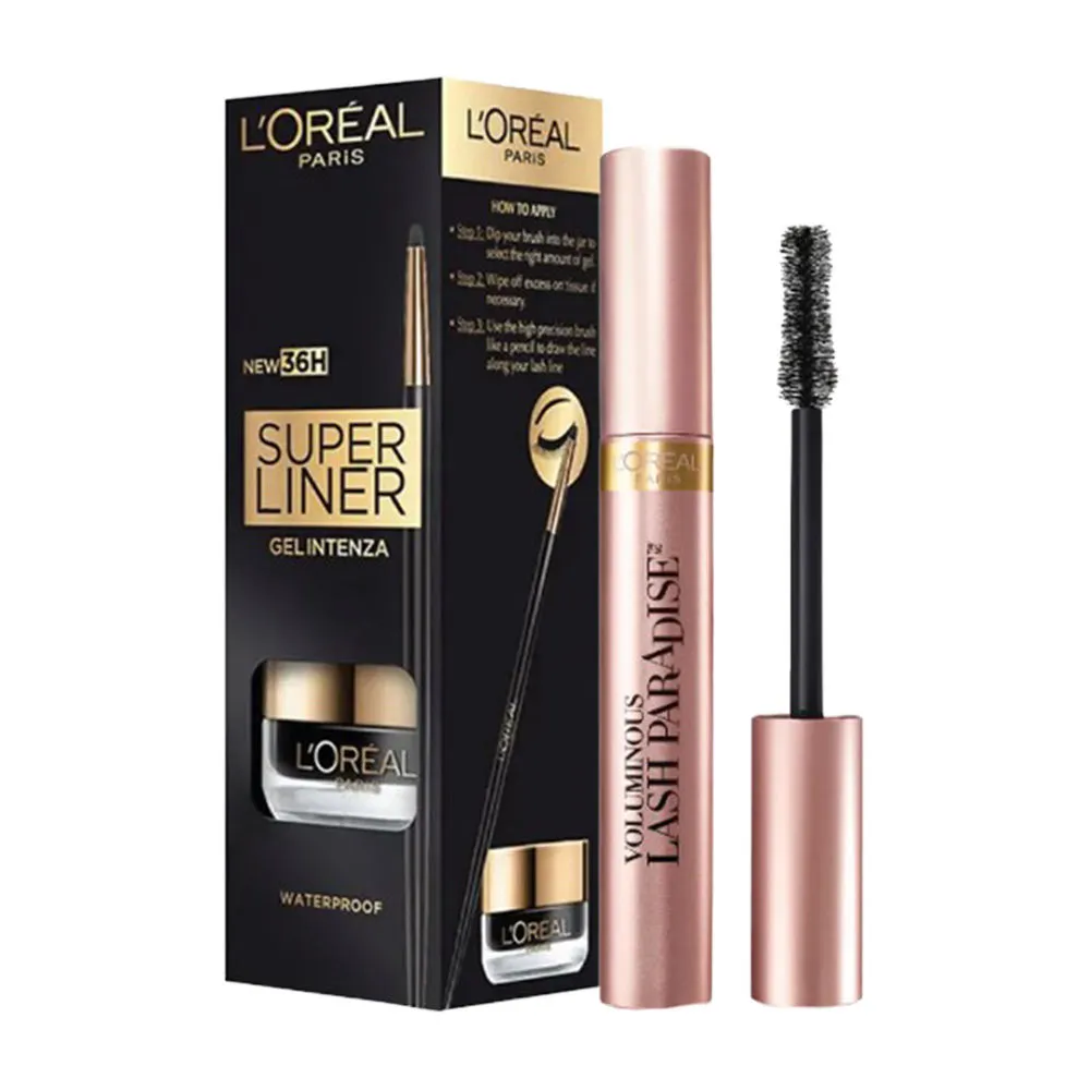 L'Oreal Paris Paradise Eyes Kit - Lash Paradise Mascara & Superliner Gel Intenza