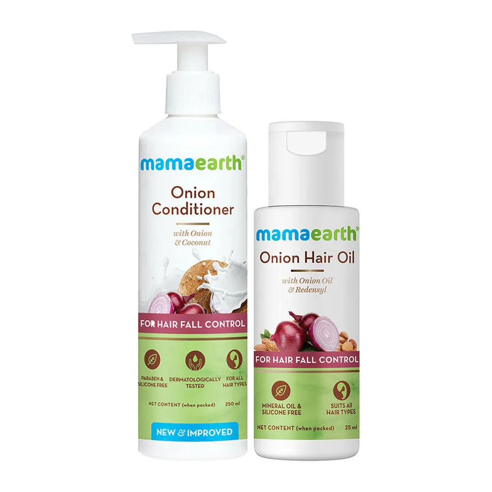 Mamaearth Onion Conditioner With Onion & Coconut For Hair Fall Control With Free Oil