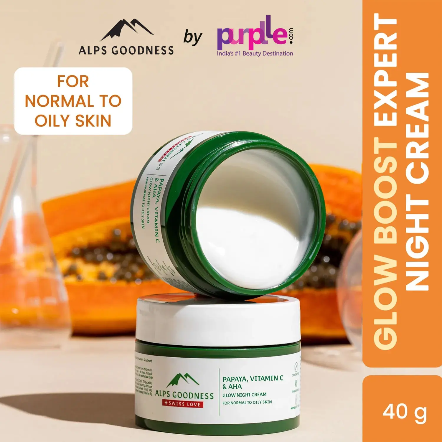 Alps Goodness Glow with Papaya, Vitamin C and AHAs night cream (40 g)