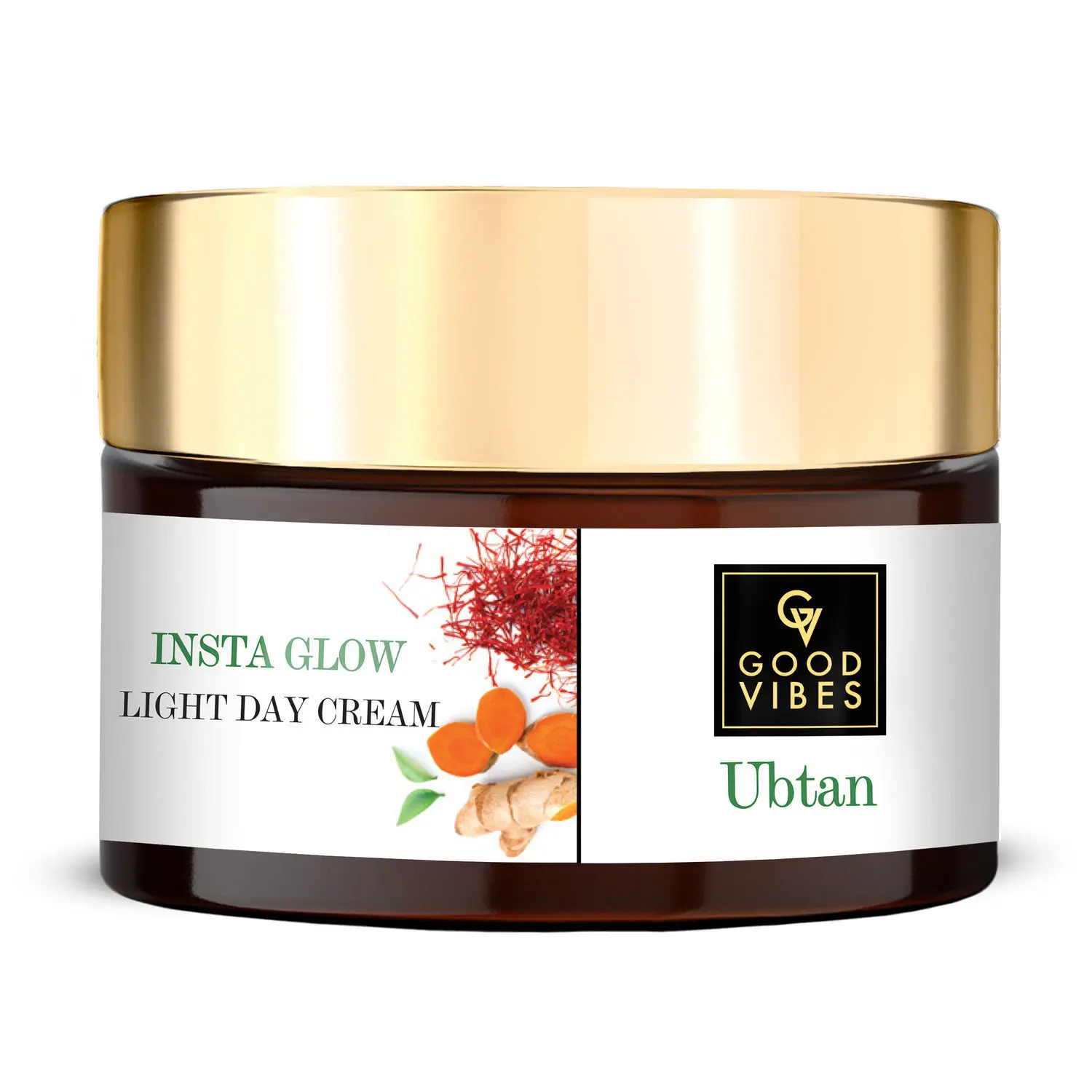 Good Vibes Ubtan Insta Glow Light Day Cream | Brightening, Moisturizing | No Parabens, No Sulphates, No Mineral Oil, No Animal Testing (50 g)