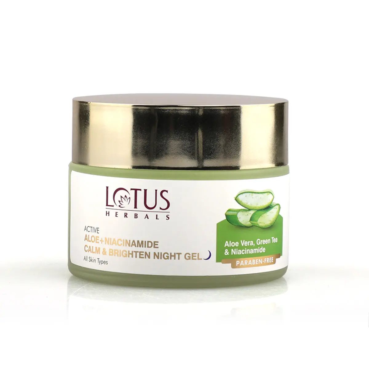 Lotus Herbals Active Aloe + Niacinamide Calm & Brighten Night Gel|Paraben Free| All Skin Types|50gm