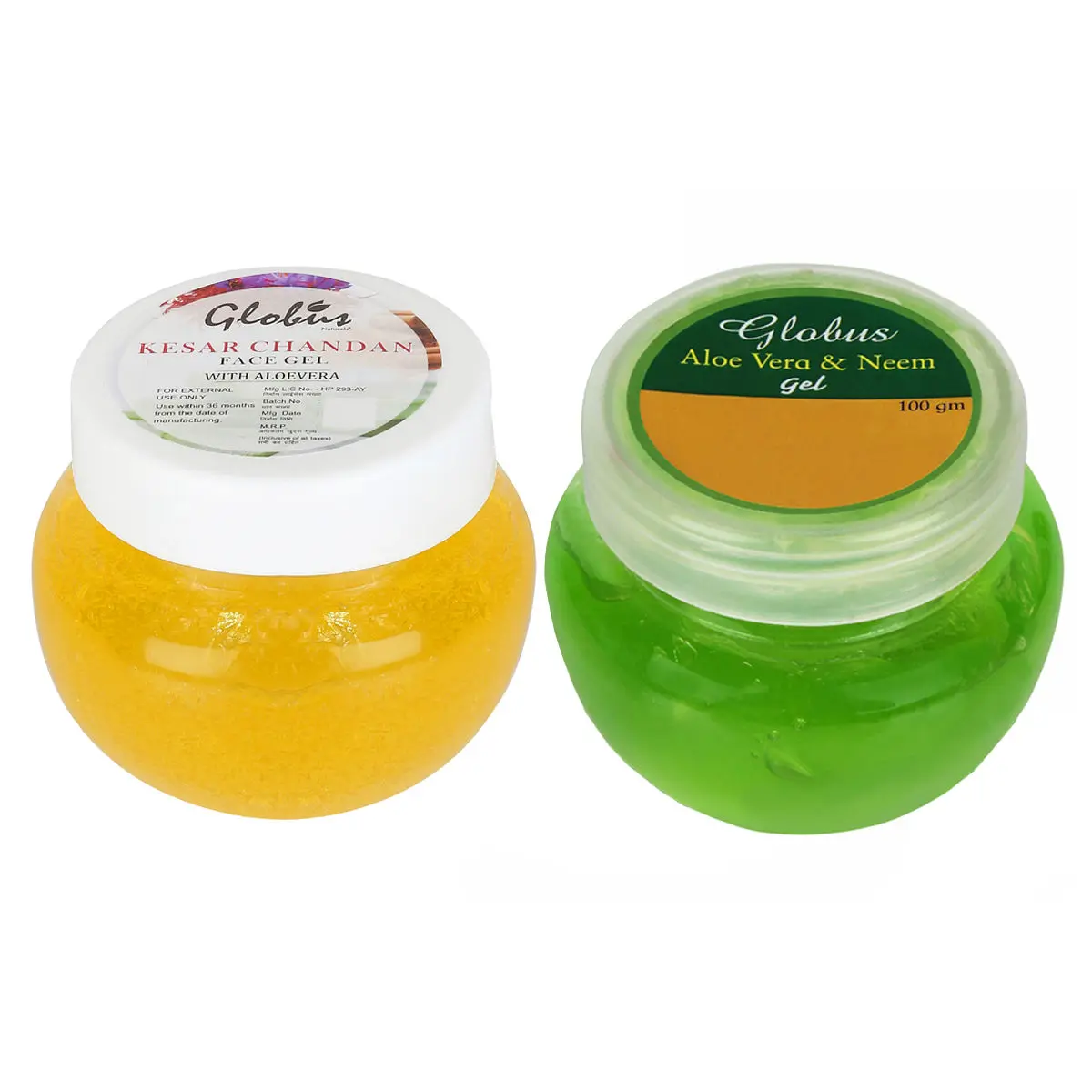 Globus Naturals Aloe Vera & Kesar Chandan Face Gel (100 gm) Pack Of 2