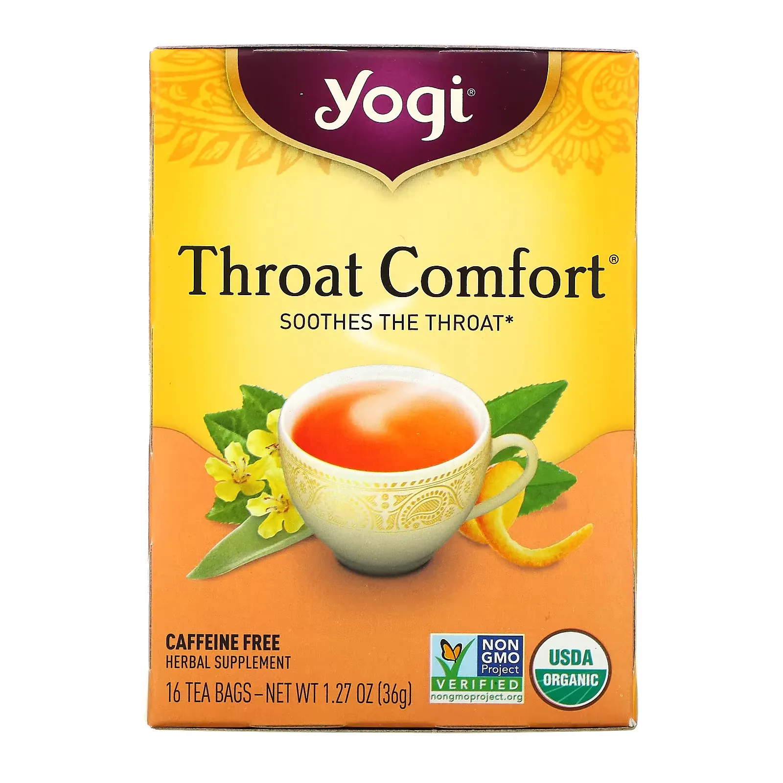 Throat Comfort, Caffeine Free, 16 Tea Bags, 1.27 oz (36 g)