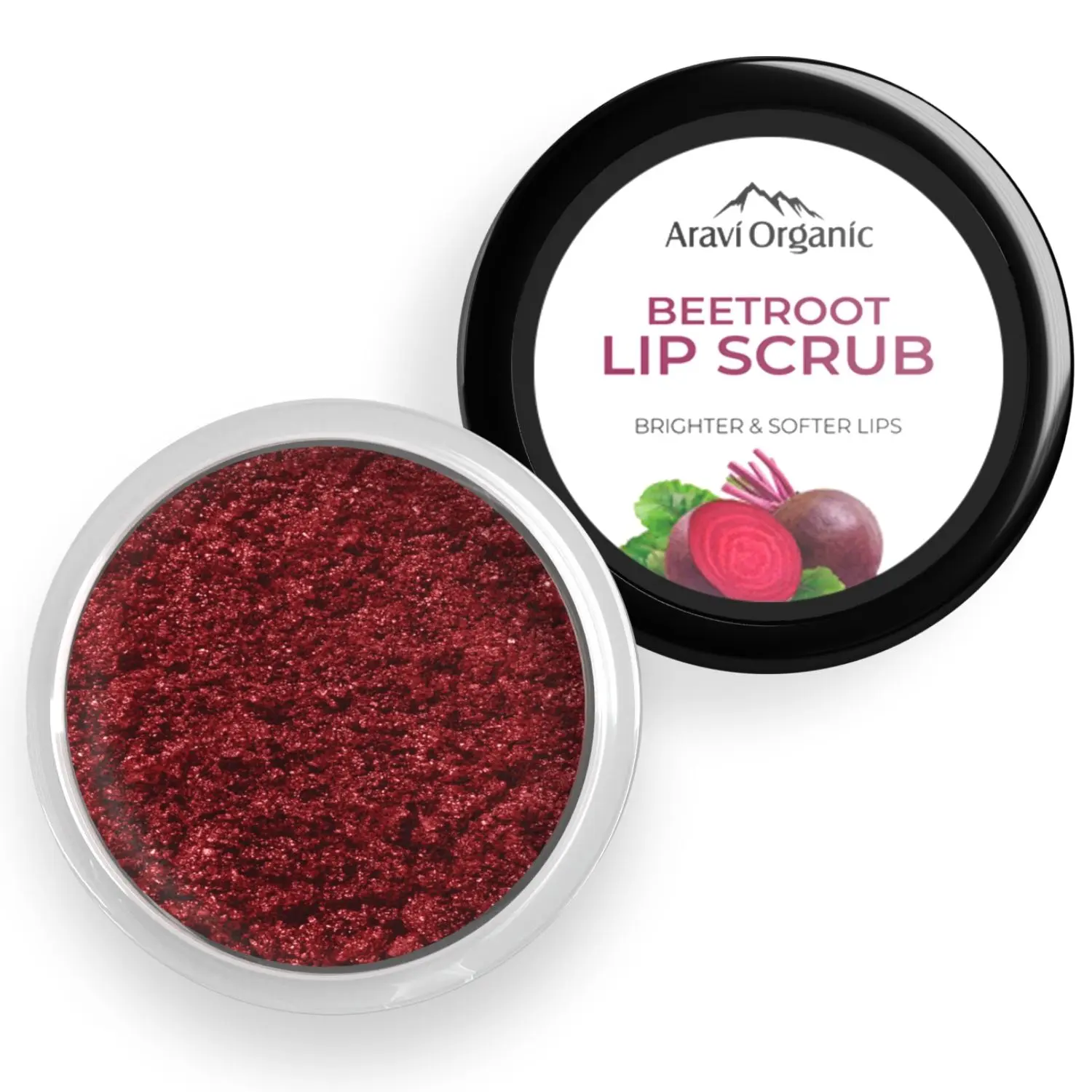 Aravi Organic Beetroot Lip Lightening Scrub Balm for Dark, Chapped & Pigmented Lips Scrub