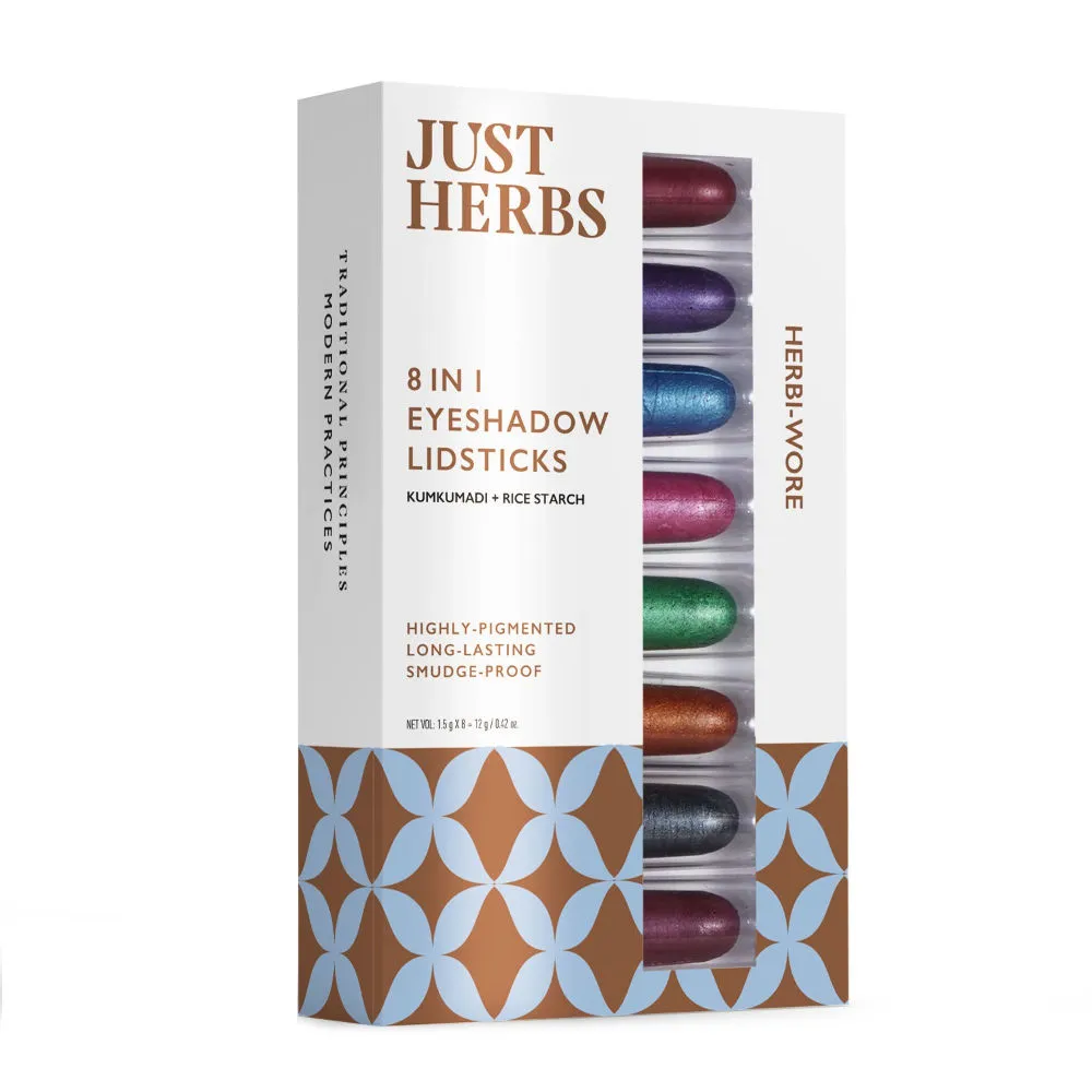 Just Herbs 8 In 1 Eye Shadow Lidsticks Highly-pigmented Long-lasting Smudge-proof