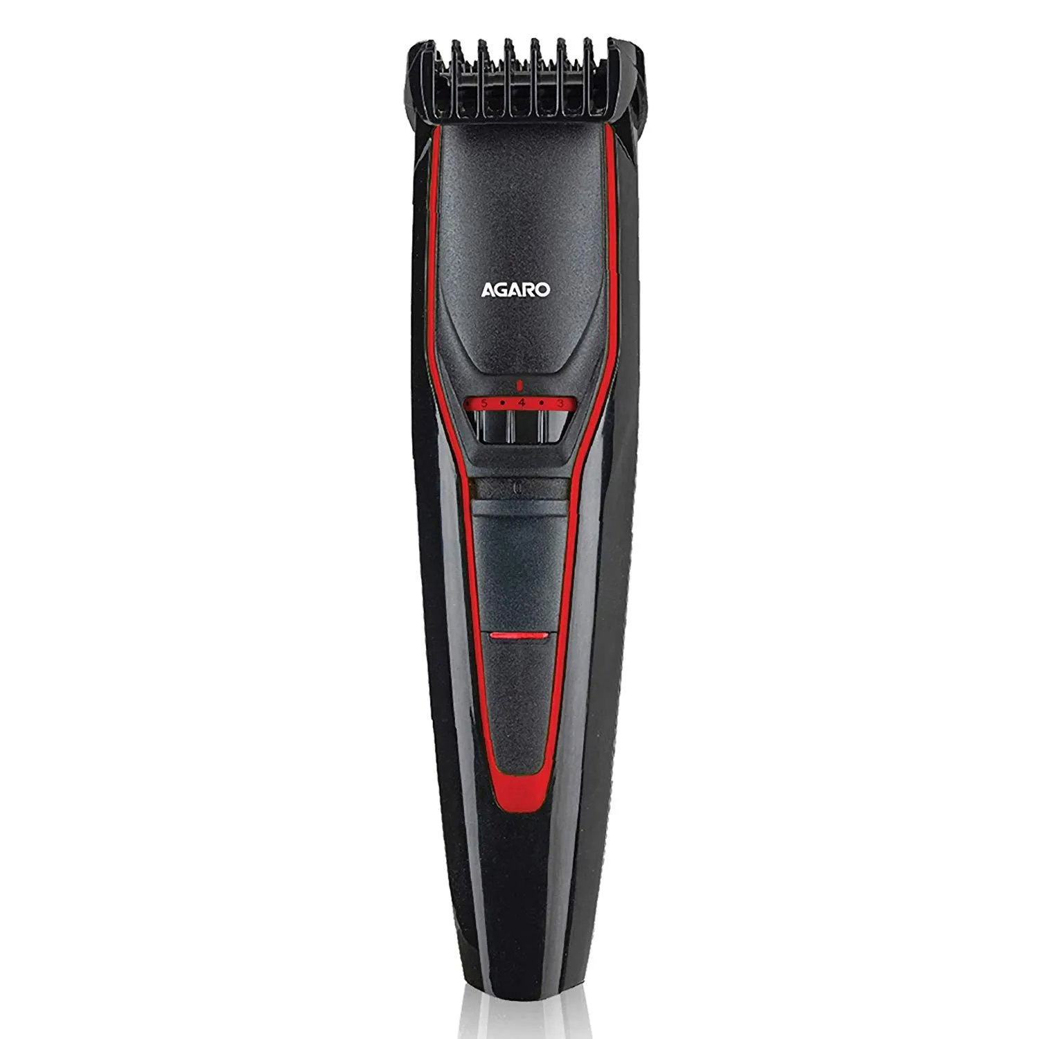 Agaro MT-6001 Cordless Beard Trimmer For Men (Black/Red)