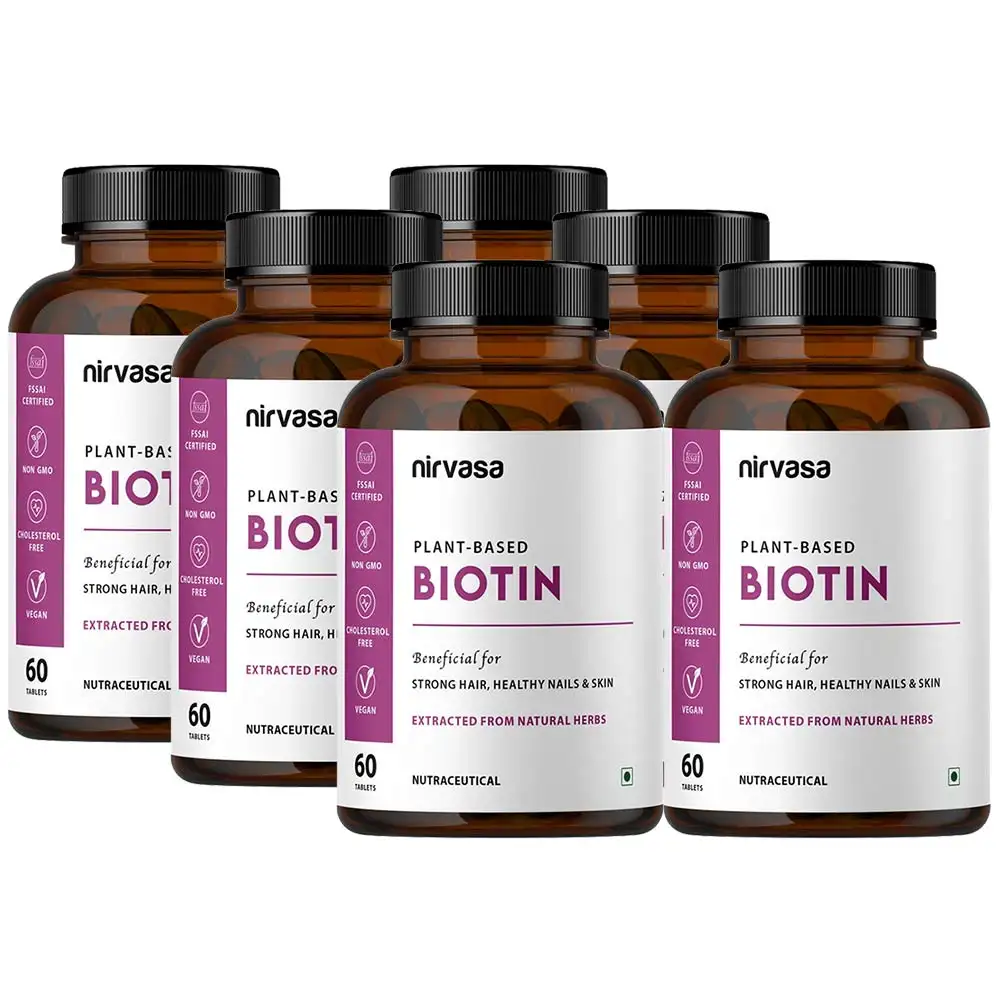 Nirvasa Plant-Based Biotin,  60 tablet(s)  Unflavoured (Pack of 6)