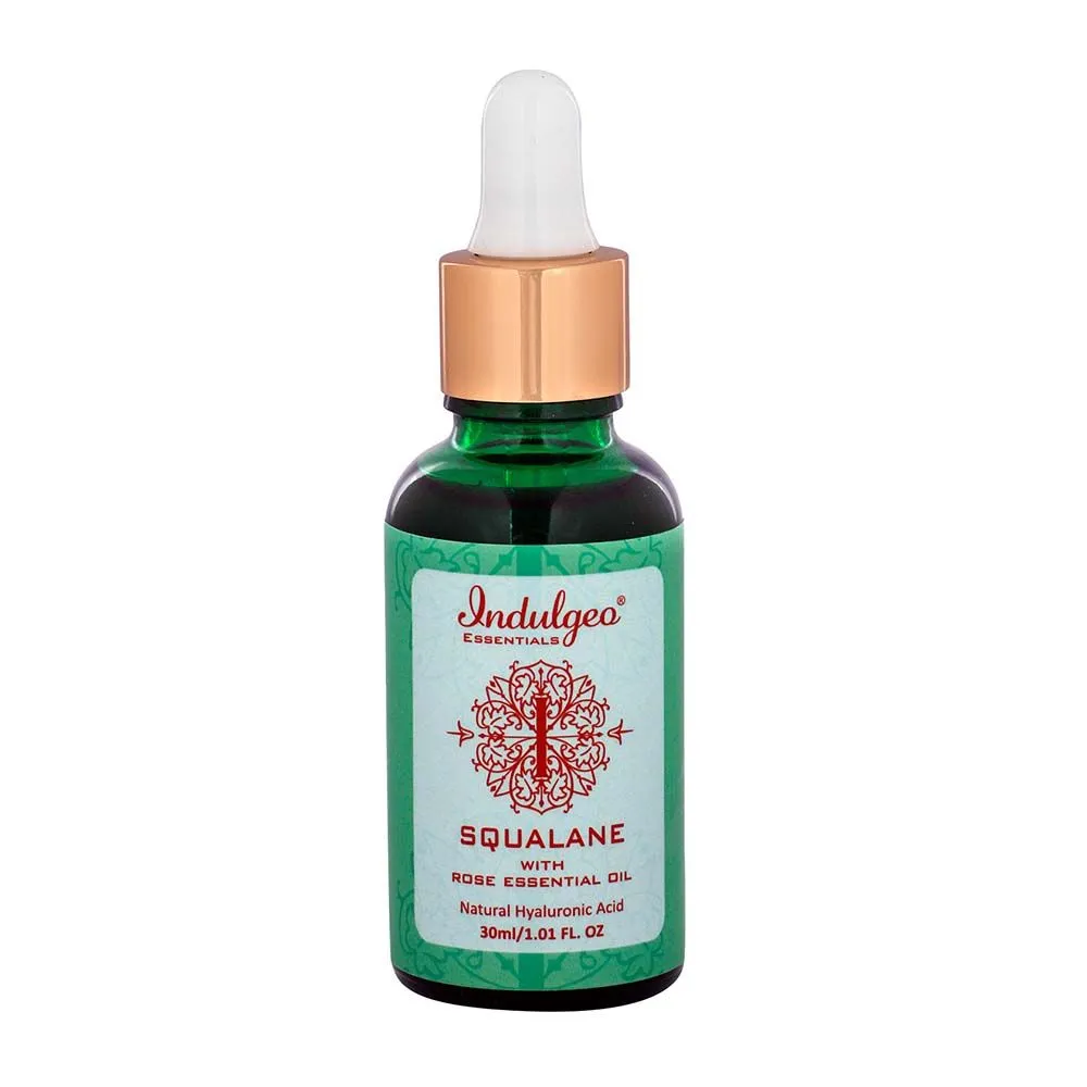 Indulgeo Essentials Squalane with Rose Essential Oil - Natural Hyaluronic Acid