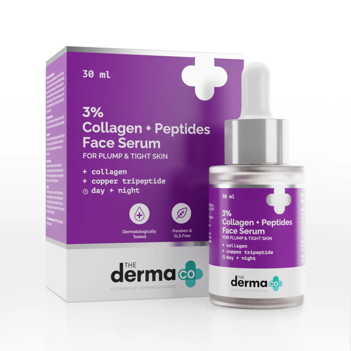 The Derma co. 3% Collagen + Peptide Face Serum With Collagen & Copper Tripeptide For plump &tight skin - 30 ml