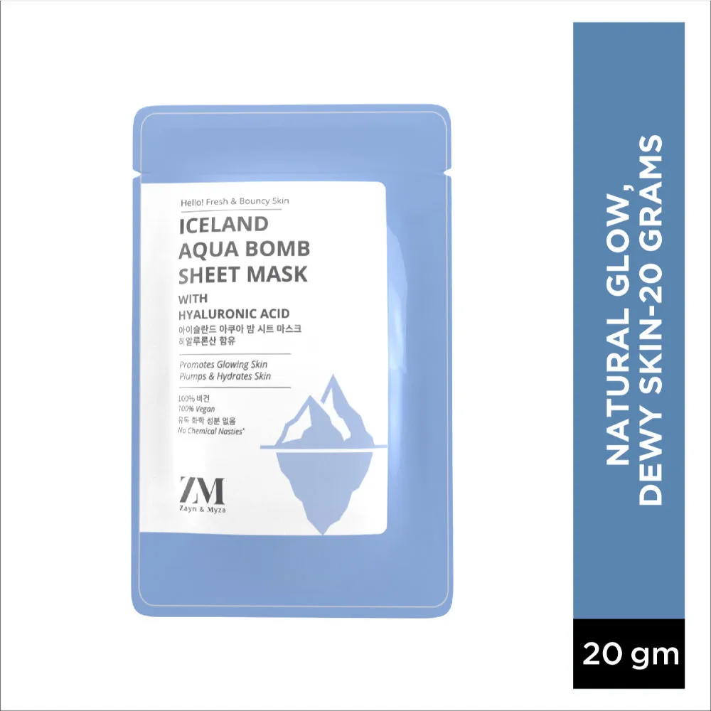 ZM Zayn & Myza Iceland Aqua Bomb Sheet Mask With Hyaluronic Acid