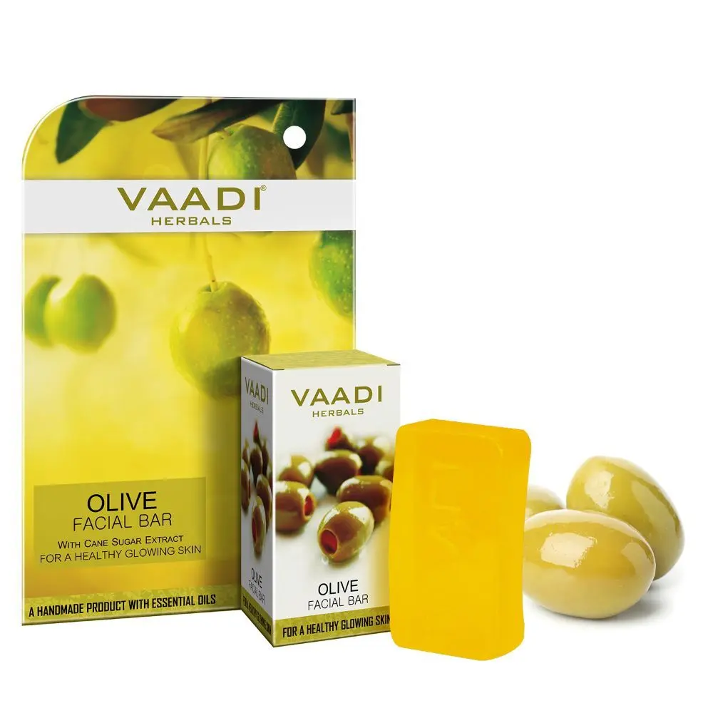 Vaadi Herbals Olive Facial Bar with Cane Sugar Extract (25 g)