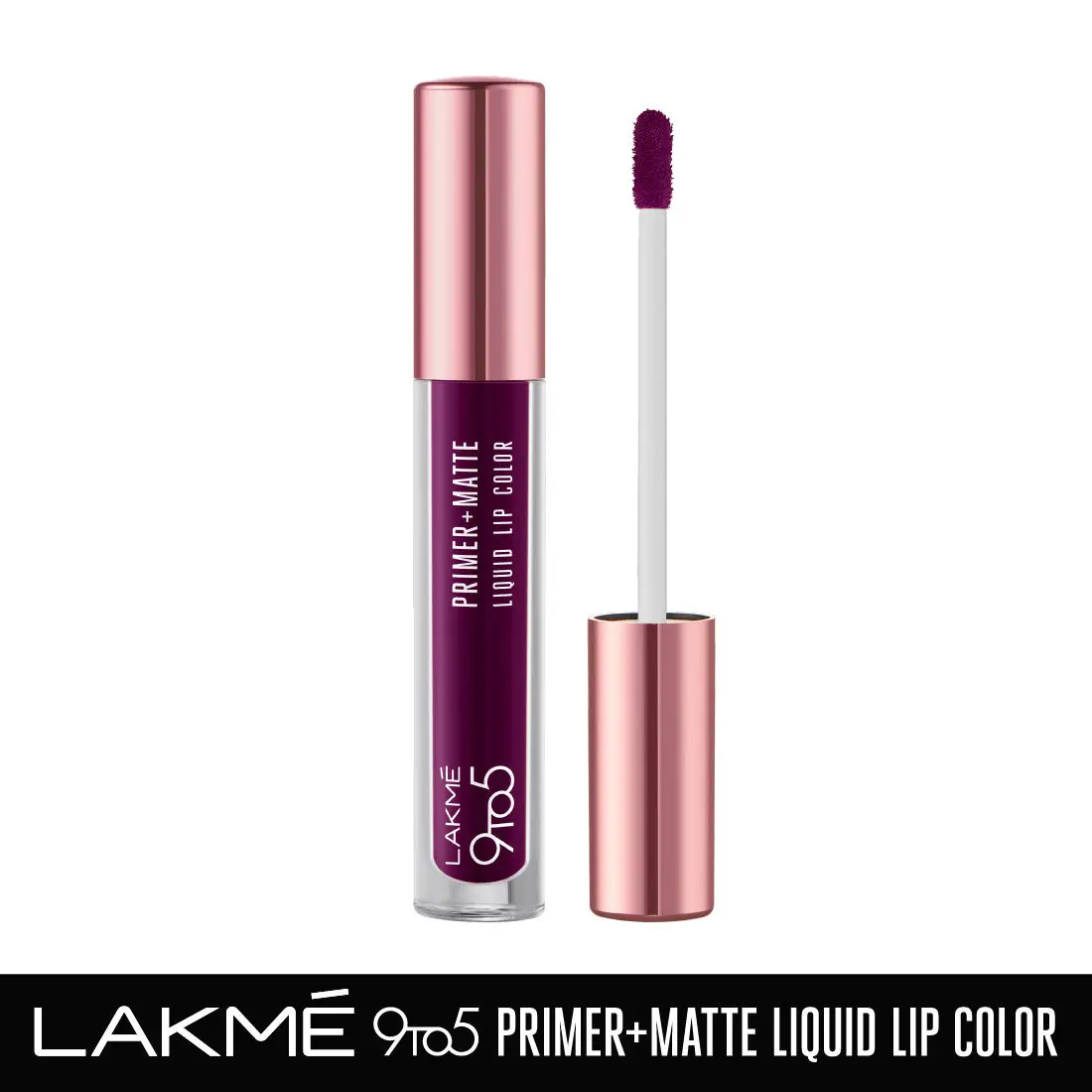 Lakme 9to5 Primer + Matte Liquid Lip Color MM4 Dynamic Purple - 4.2ml