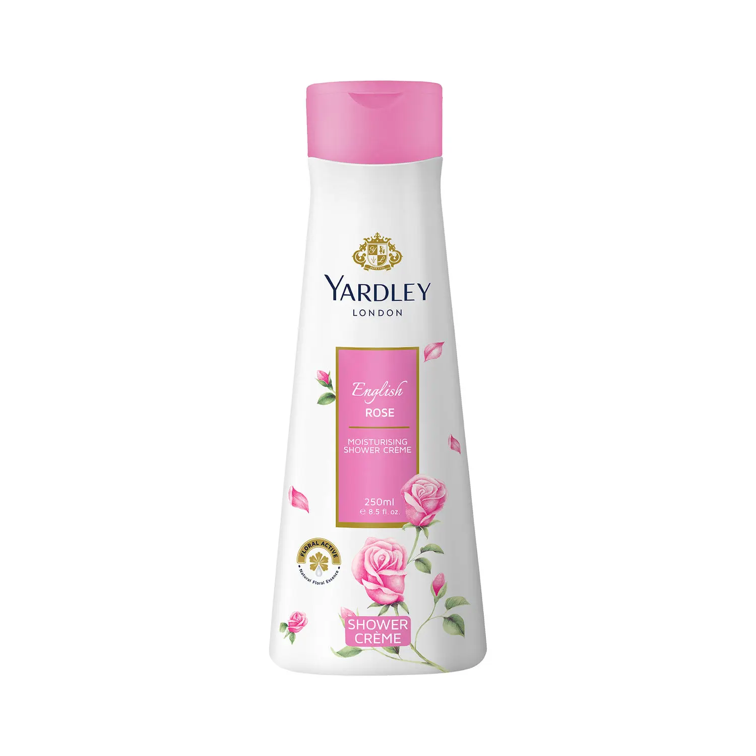 Yardley London English Rose Moisturising Shower Creme (Body wash), With Natural Floral Essence & Shea Butter, 250ml Shower Gel