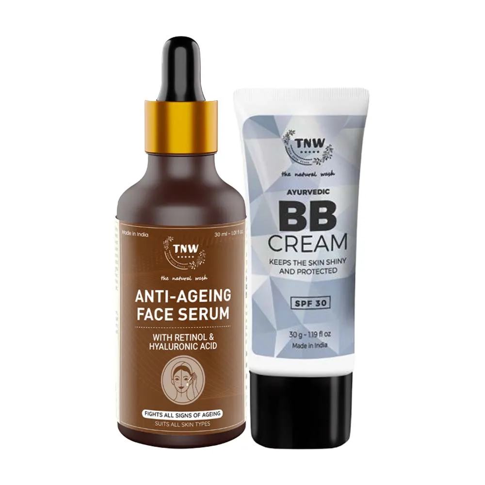 TNW The Natural Wash BB Cream and Anti-Ageing Face Serum for Healthy & Glowing Skin Combo