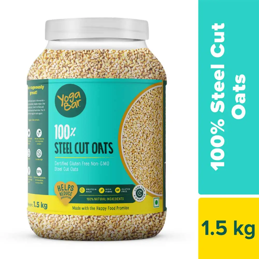 Yogabar 100% Steel Cut Oats,  1.5 kg  Unflavoured