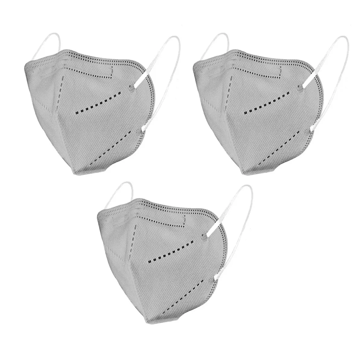 Fabula Pack Of 3 Kn95/N95 Anti-Pollution Reusable 5-Layer Mask (Grey )