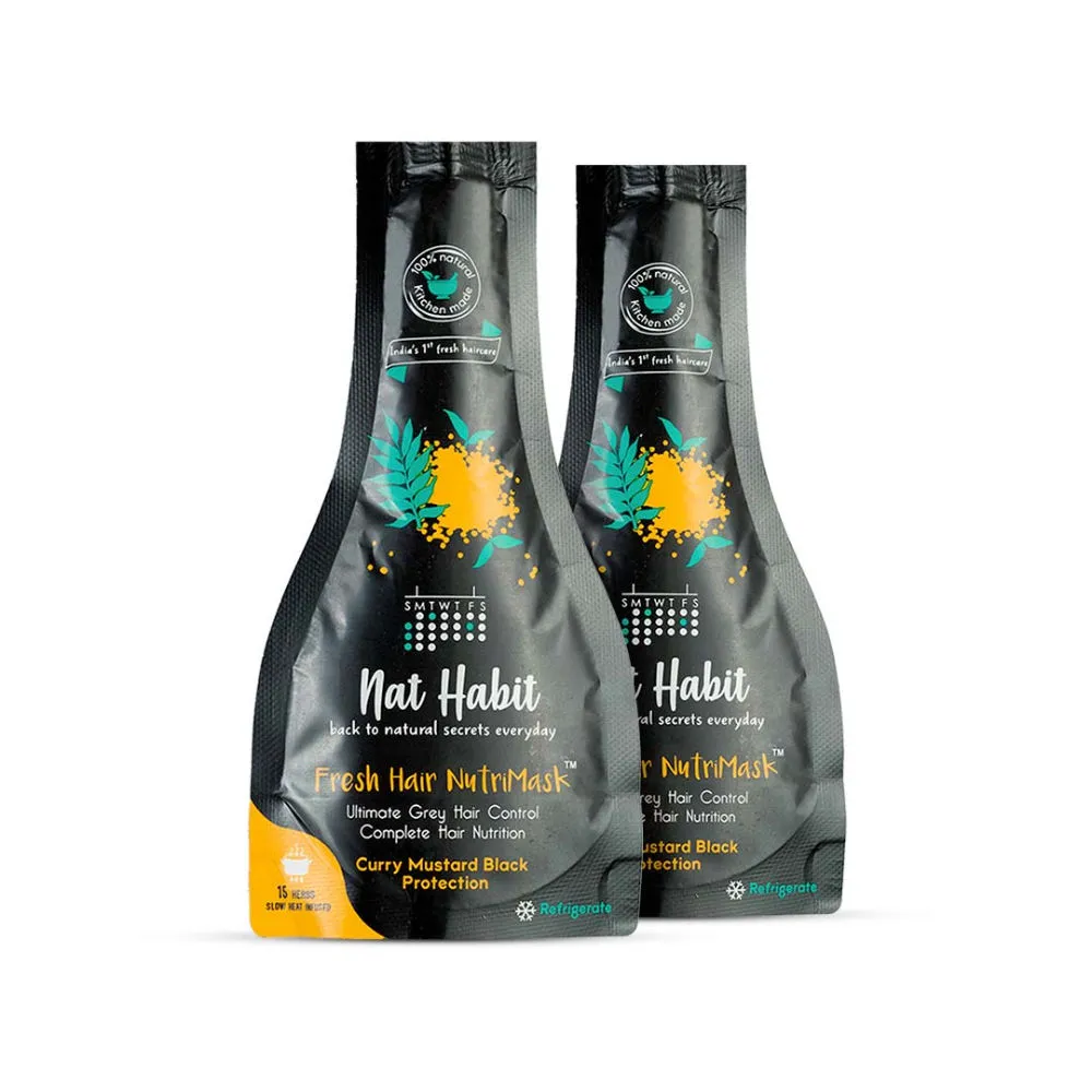 Nat Habit Fresh Hair Nutrimask with Curry Mustard Black Protection - Pack of 2