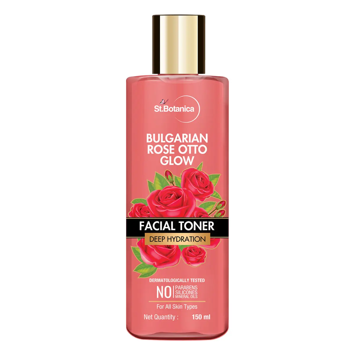 StBotanica Bulgarian Rose Otto Glow Deep Hydration Facial Toner | Deep Hydration | No Paraben, SLS & Alcohol - (150 ml)