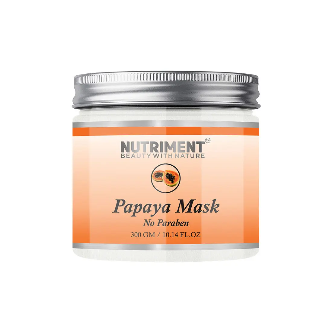 Nutriment Papaya Mask for Hydrating Skin, Removing Oil and Improves Pores, Paraben Free 300gram, Suitable for all Skin Types