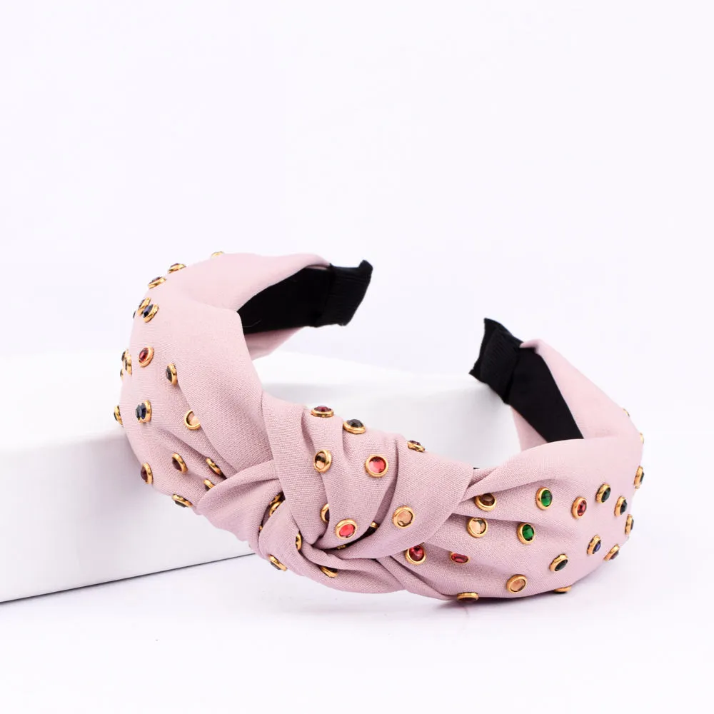 Ferosh Lady Belle Knotted Pink Structured Headband