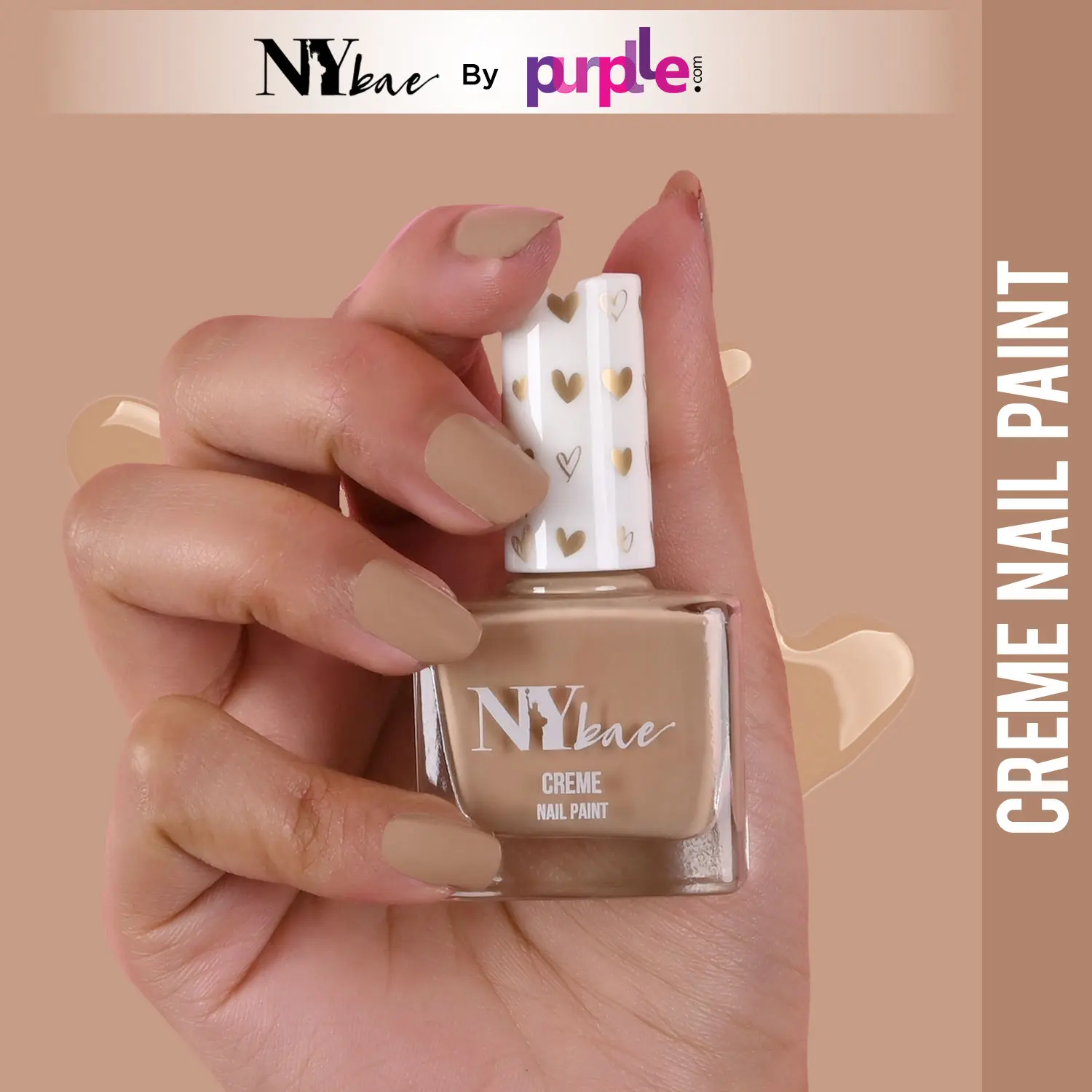 NY Bae Creme Nail Paint - Gingerbread Brown 26 (10 ml) | Brown | Rich Pigment | Chip-proof | Full Coverage | Travel Friendly | Vegan