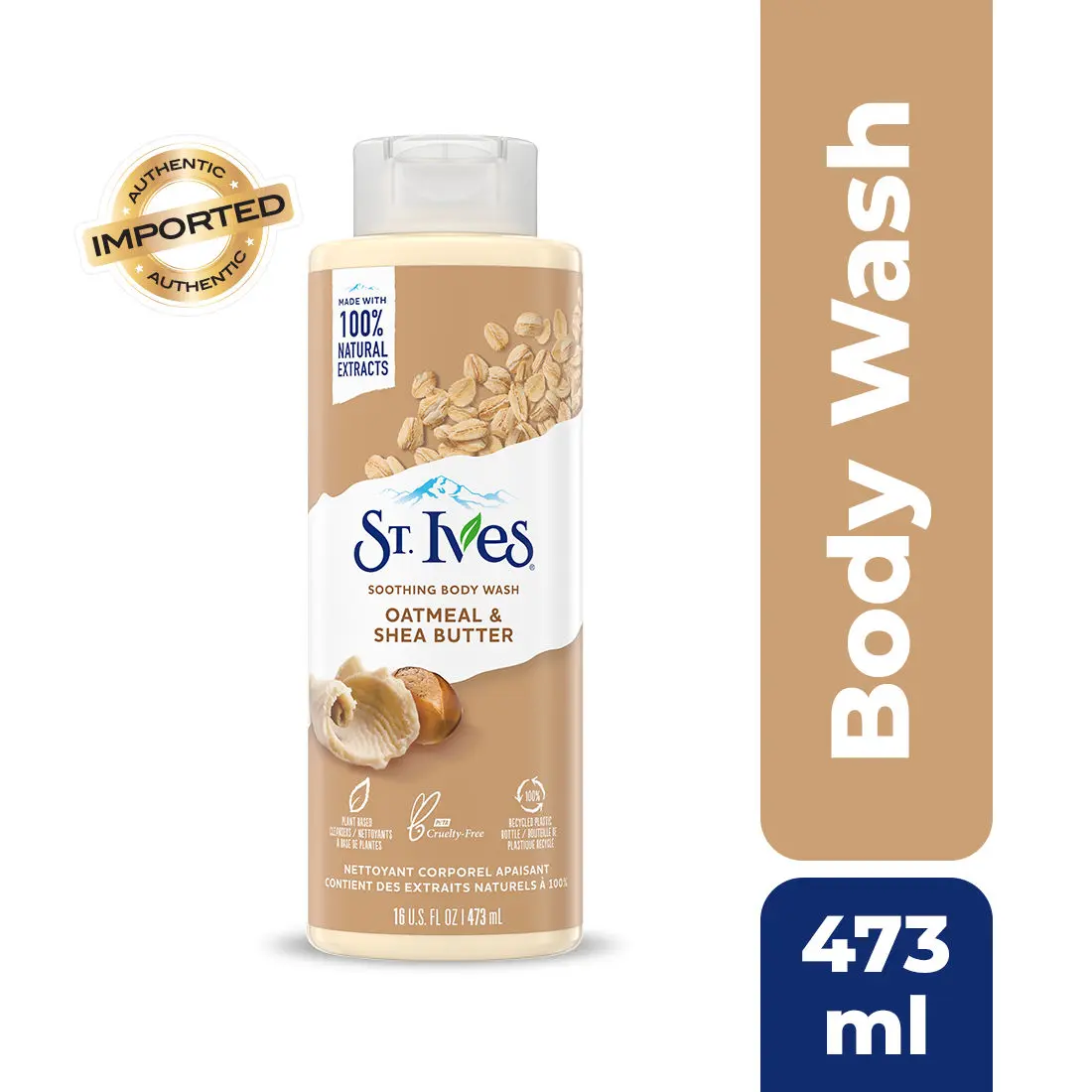 St. Ives Soothing Body Wash/Shower gel for women with Moisturizing extracts of Oatmeal & Shea Butter |100% Natural Extracts | Cruelty Free | Paraben Free |473ml