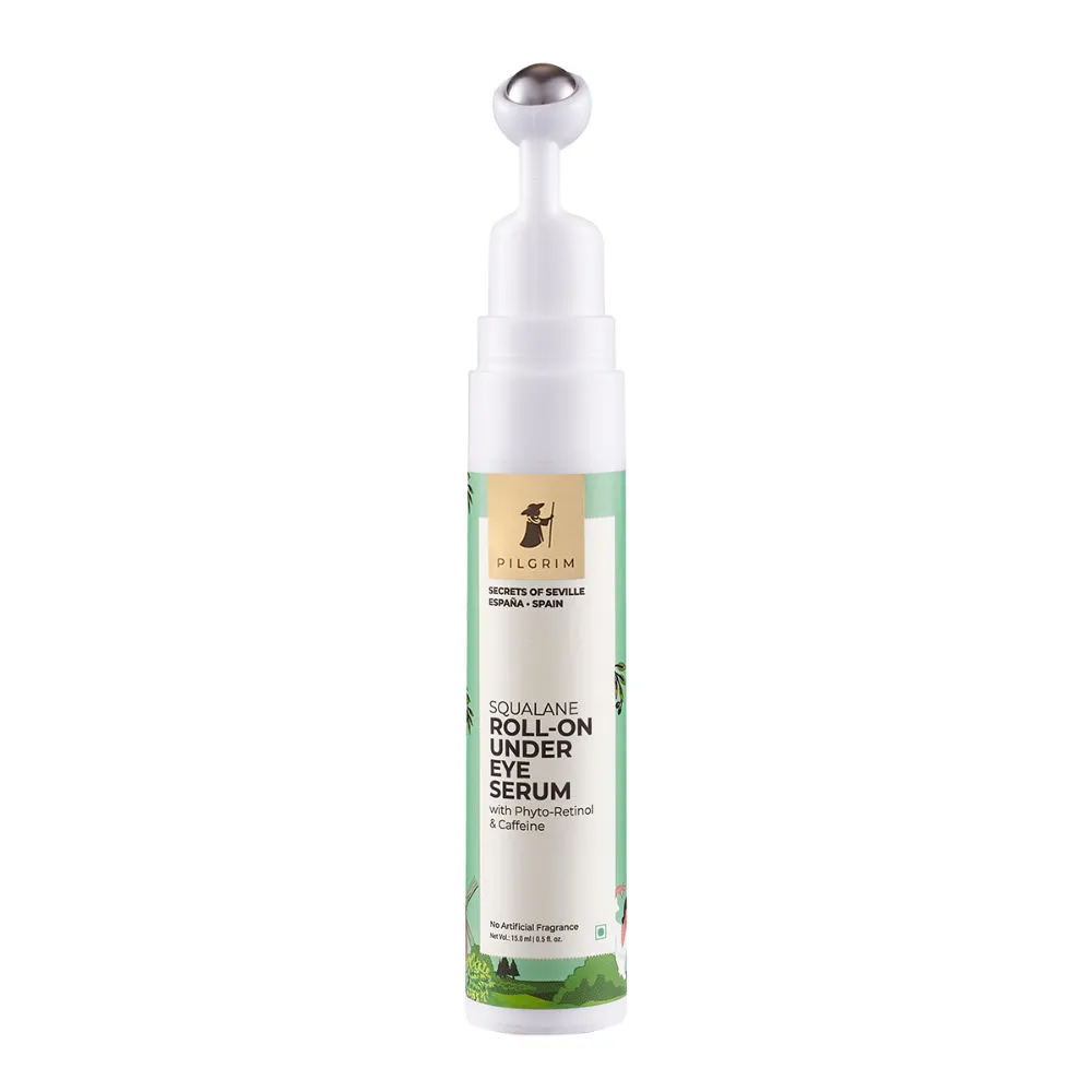 Pilgrim Squalane Roll-On Under Eye Eream Serum with Phyto-Retinol & Caffeine