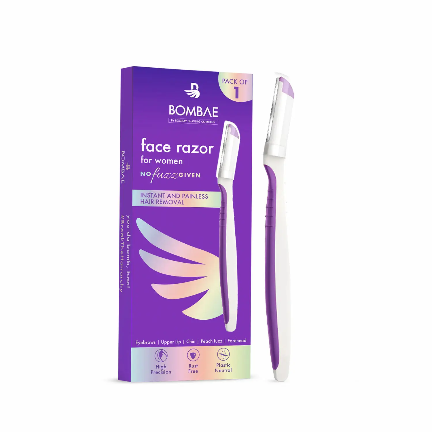 Bombae Face Razor Instant & Painless Hair Removal (Pack Of 1)